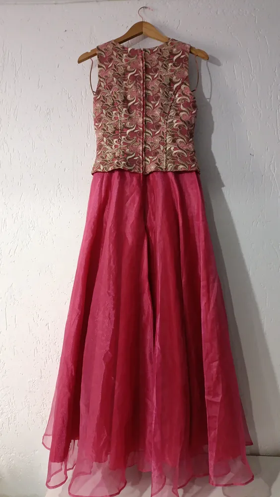 vestido festa longo rosa queimado bibian p