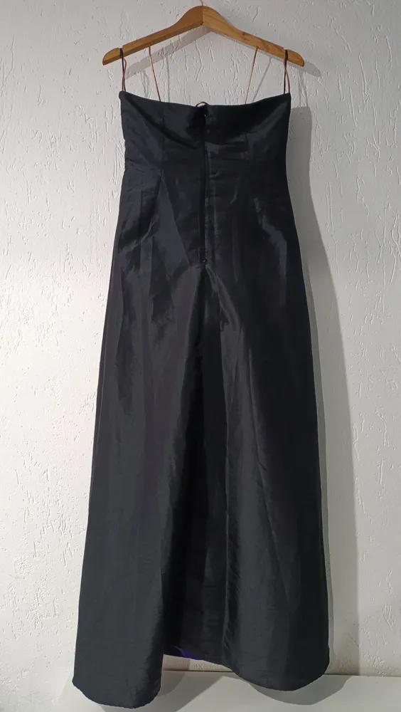 vestido de festa longo sunup preto e roxo vintage y2k tam m