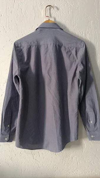 Camisa masculina listrada em algodão Tam P Preston Field