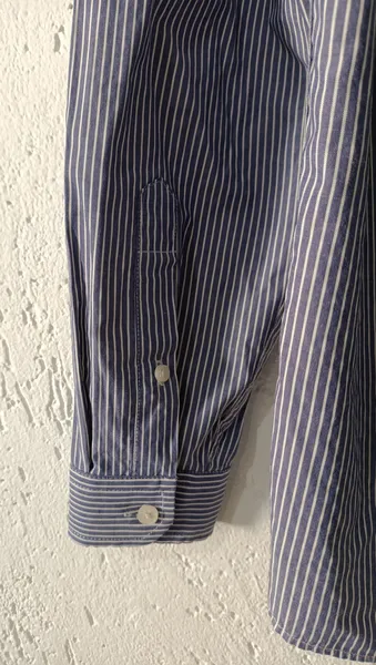 Camisa masculina listrada em algodão Tam P Preston Field