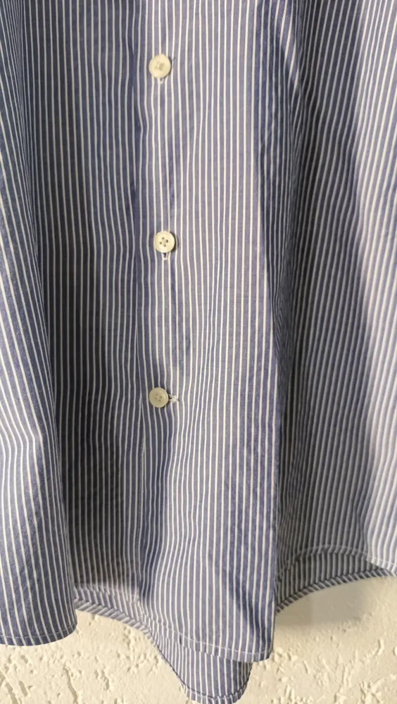 Camisa masculina listrada em algodão Tam P Preston Field
