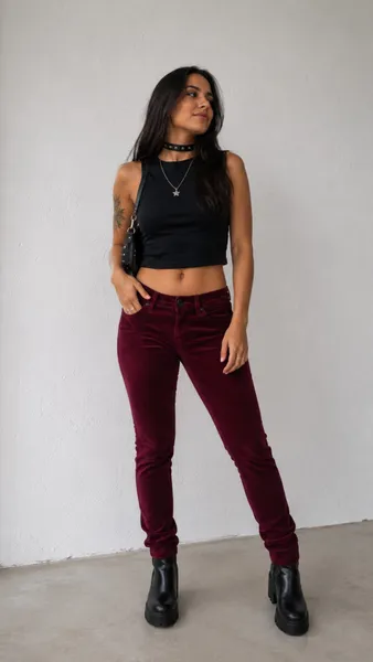 Calça skinny veludo vinho Tam 36 Cavalera