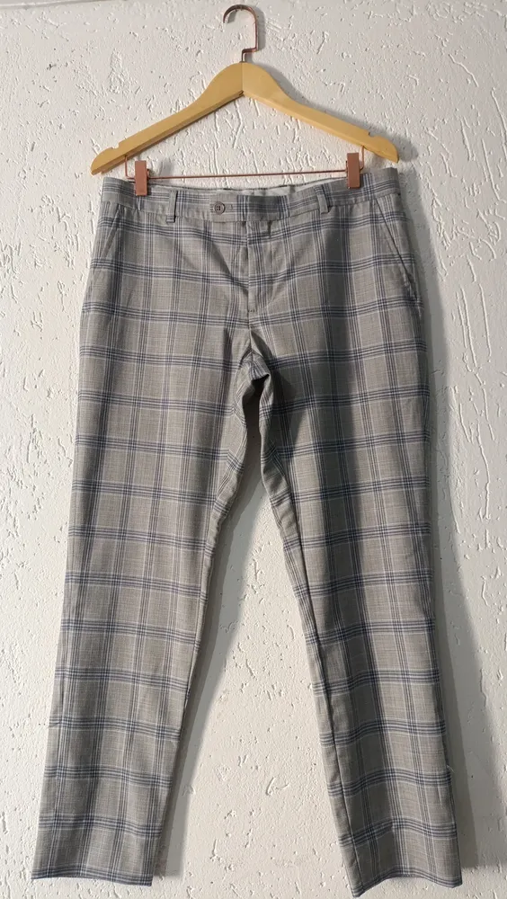 Calça alfaiataria masculina cinza principe de gales