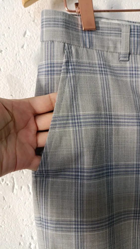 Calça alfaiataria masculina cinza principe de gales