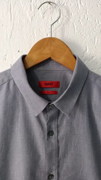 Camisa masculina Slim HUGO algodão tamanho G Hugo Boss