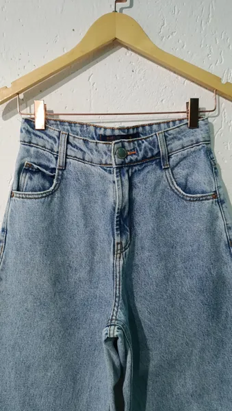 Calça jeans wide leg cintura alta 36 Blue Steel