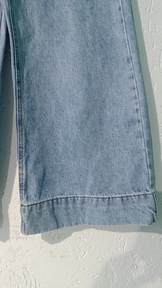 Calça jeans wide leg cintura alta 36 Blue Steel