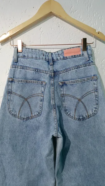 Calça jeans wide leg cintura alta 36 Blue Steel