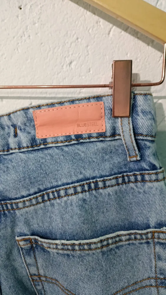 Calça jeans wide leg cintura alta 36 Blue Steel