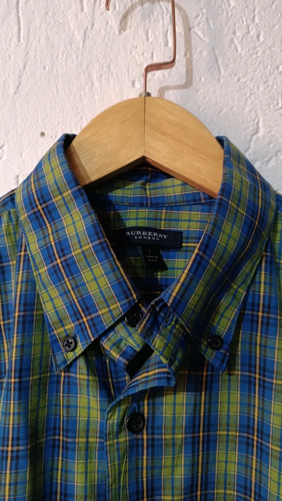 Camisa xadrez vintage masculina Tam G Burberry