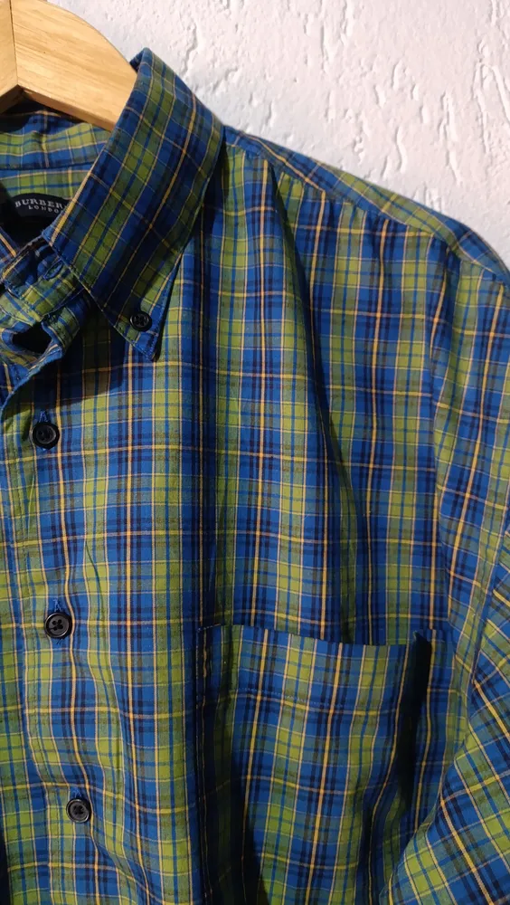 Camisa xadrez vintage masculina Tam G Burberry