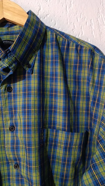 Camisa xadrez vintage masculina Tam G Burberry