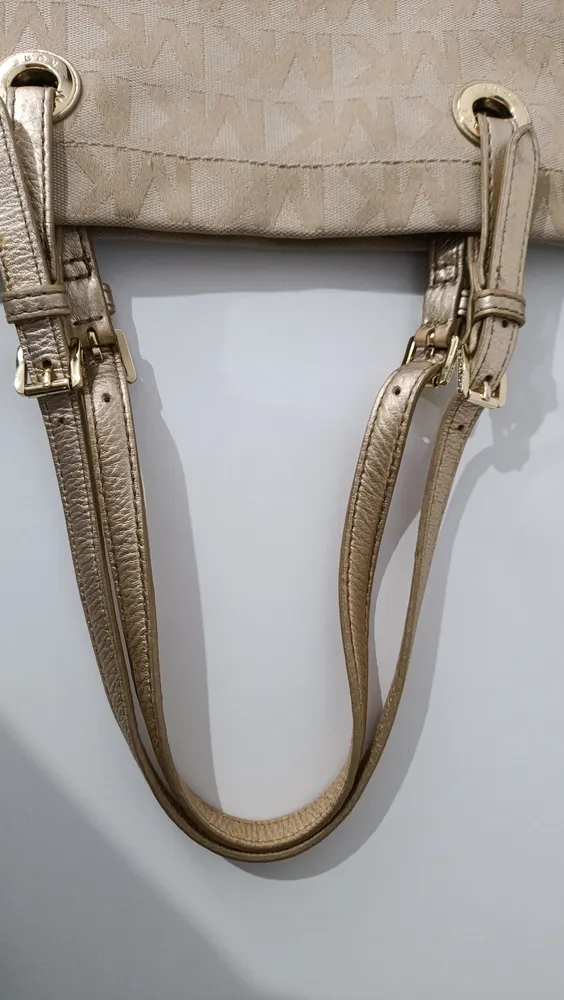 Bolsa jet set monograma bege grande
