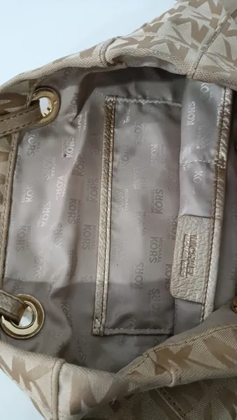 Bolsa jet set monograma bege grande