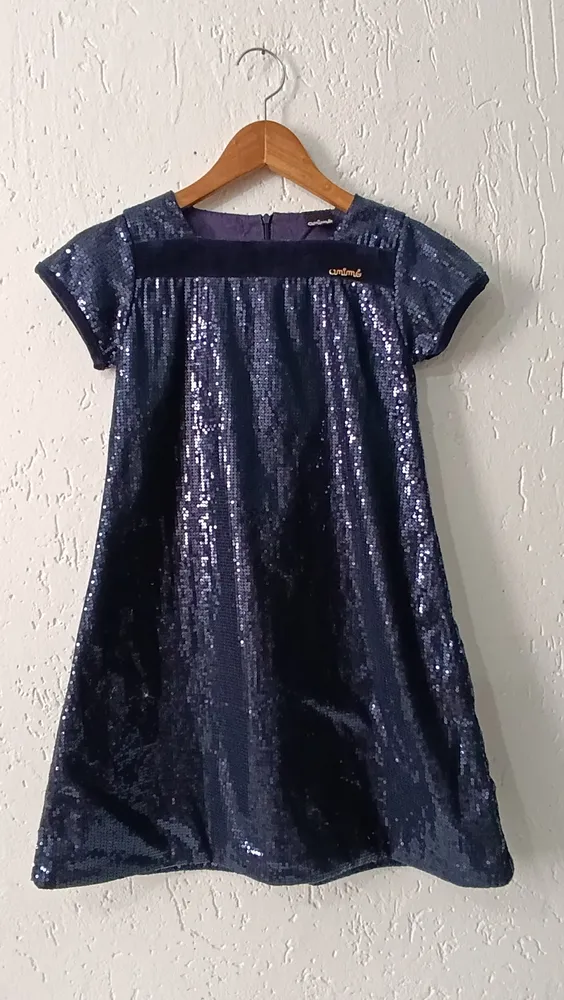 Vestido de luxo infantil paetê Tam 12 Animê