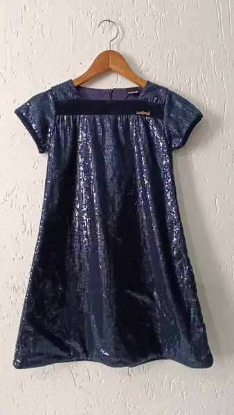 Vestido de luxo infantil paetê Tam 12 Animê