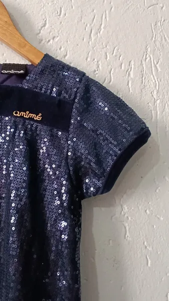 Vestido de luxo infantil paetê Tam 12 Animê