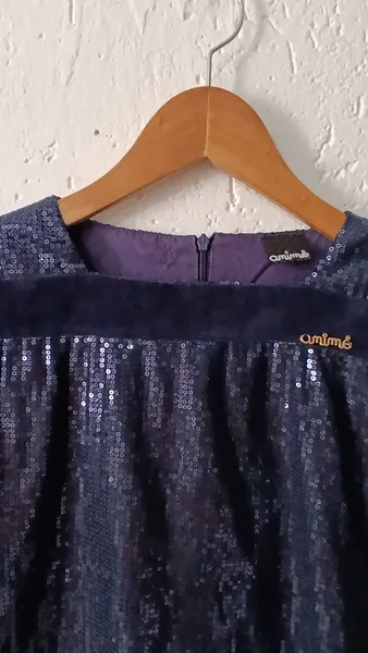 Vestido de luxo infantil paetê Tam 12 Animê