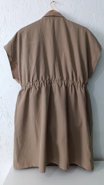 Vestido Casual Utilitário Marrom Claro 2XL Shein