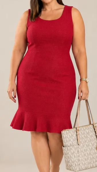 Vestido alfaiataria G vermelho Brooksfield