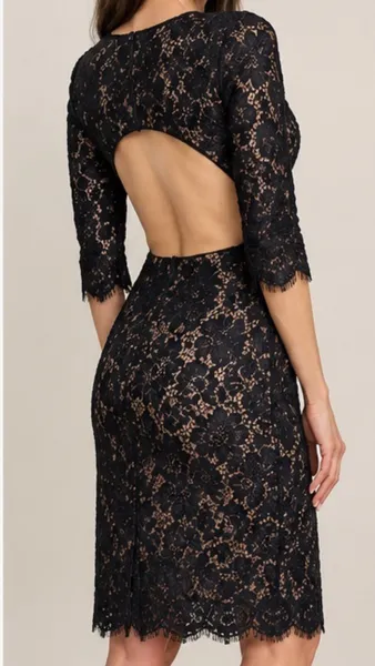 Vestido rendado preto 38 Ave Rara