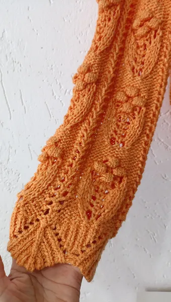 Suéter tricot bolinhas laranja Tam M Marfinno