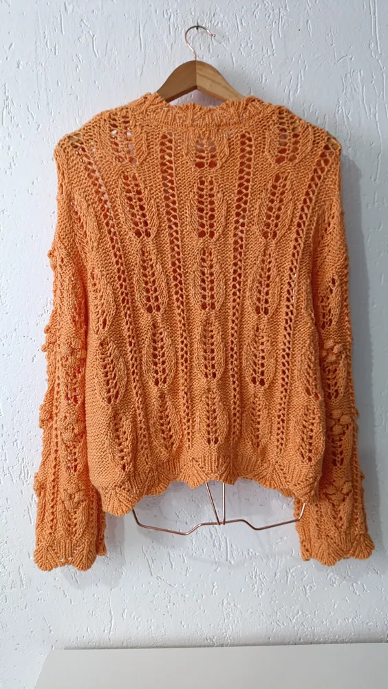 Suéter tricot bolinhas laranja Tam M Marfinno