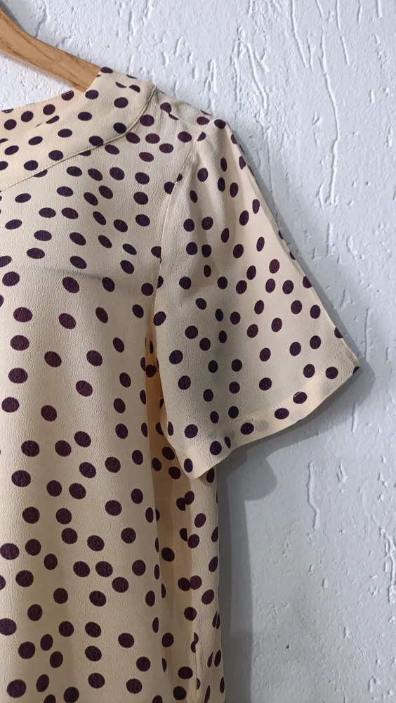 Blusa ampla poá manga curta Tam 34