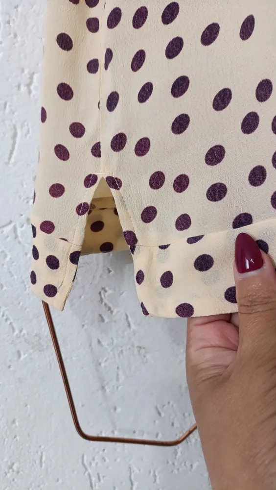 Blusa ampla poá manga curta Tam 34