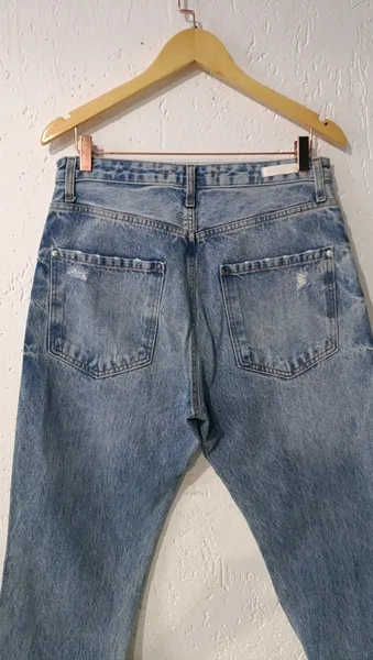 Calça jeans cintura alta tam 42 botões coloridos  Blue Steel