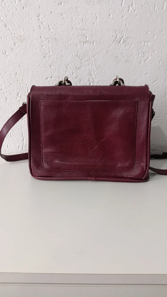 Bolsa em couro legítimo marsala Dona Prisca