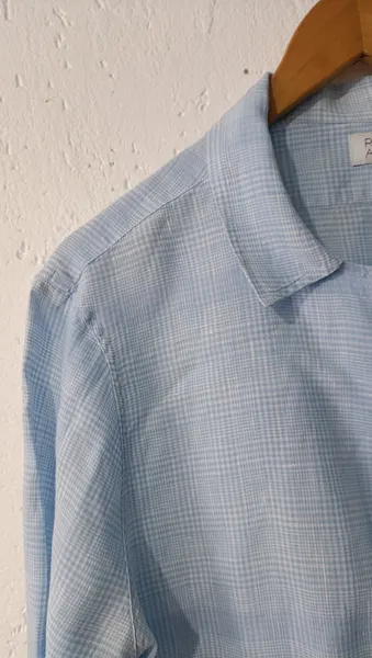 Camisa linho manga longa azul 41 Ricardo Almeida