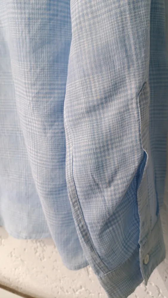 Camisa linho manga longa azul 41 Ricardo Almeida