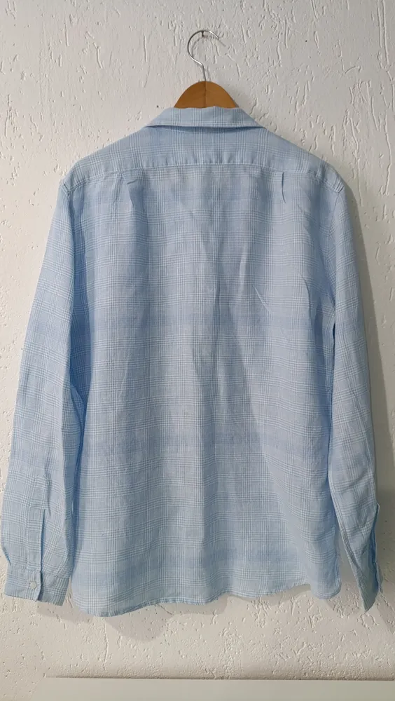 Camisa linho manga longa azul 41 Ricardo Almeida