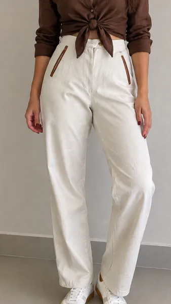 Calça vintage 40 off white Le Lis Blanc com CGC