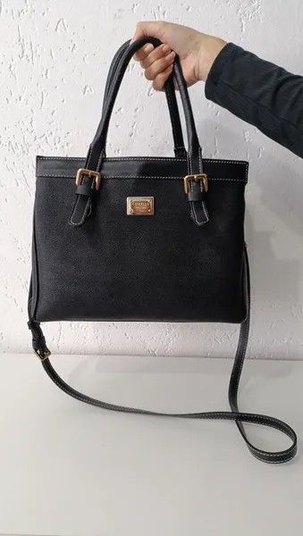 Bolsa tote estruturada couro preta Corello