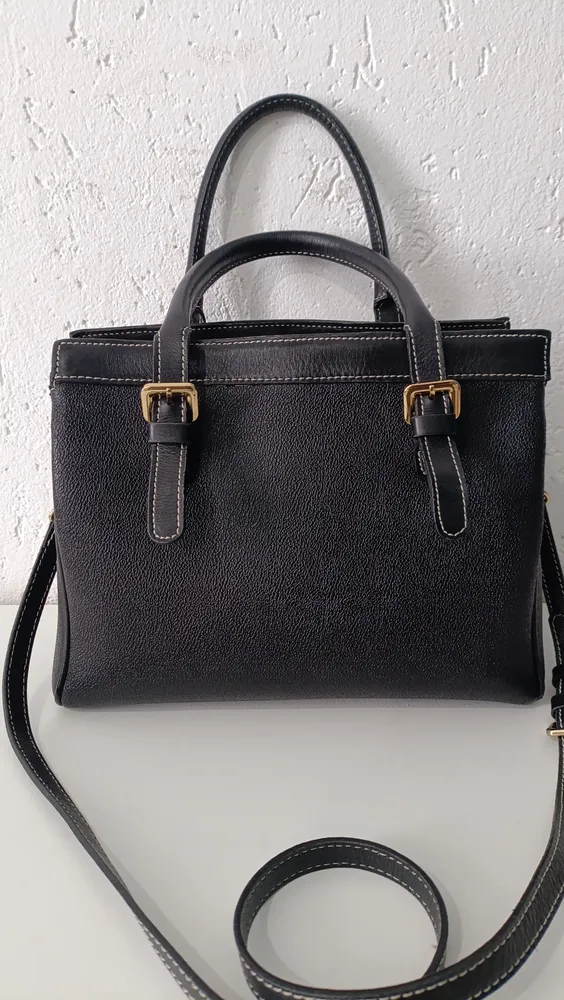 Bolsa tote estruturada couro preta Corello