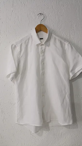 Camisa masculina linho branca P Oriba