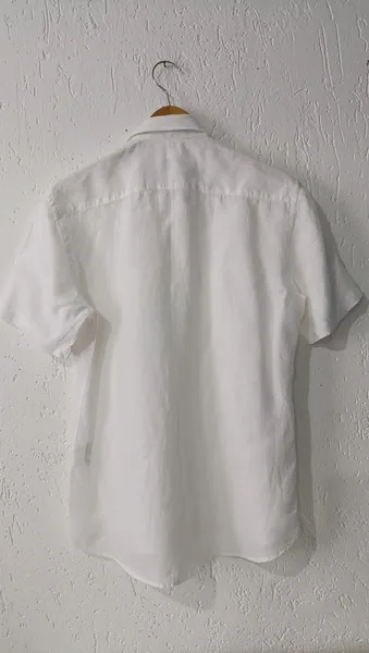 Camisa masculina linho branca P Oriba