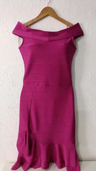 Vestido midi bandagem fucsia pink P Thais Rodrigues