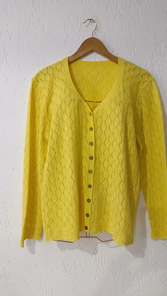 Cardigan tricot amarelo G