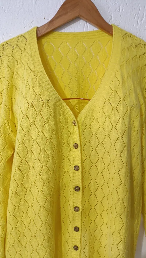 Cardigan tricot amarelo G