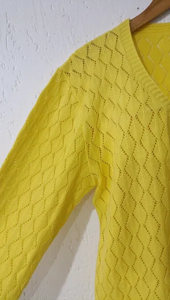 Cardigan tricot amarelo G
