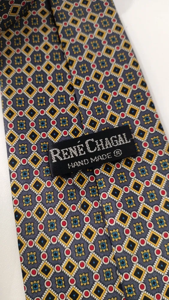 Gravata Vintage René Chagal em Seda