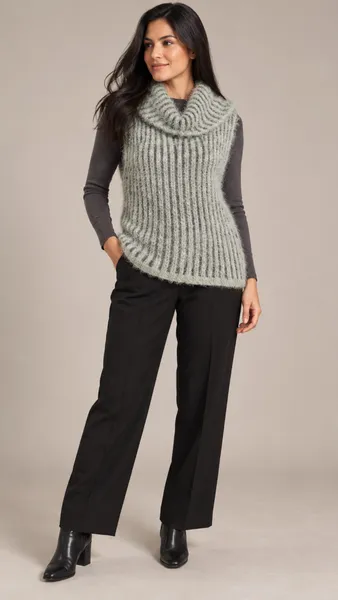 Colete tricot felpudo gola bobaTam M Modelan