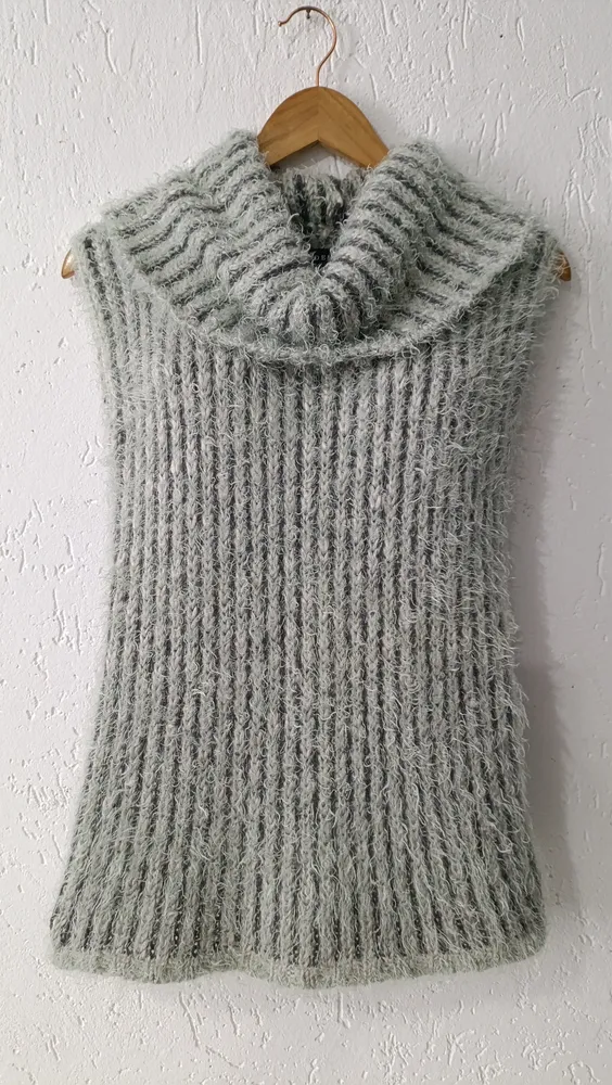 Colete tricot felpudo gola bobaTam M Modelan