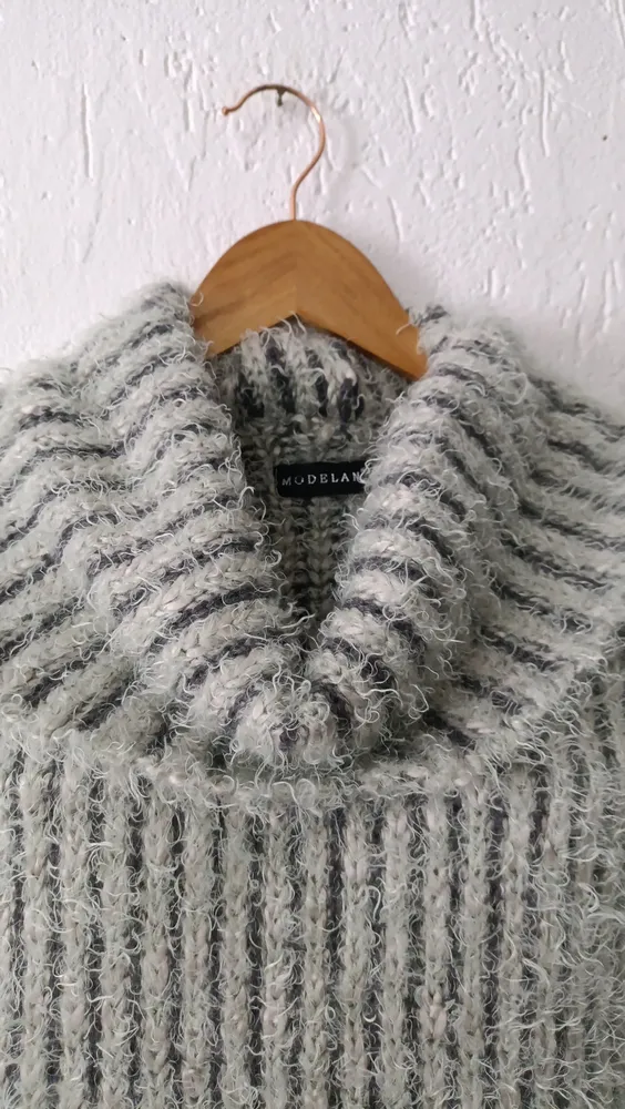 Colete tricot felpudo gola bobaTam M Modelan