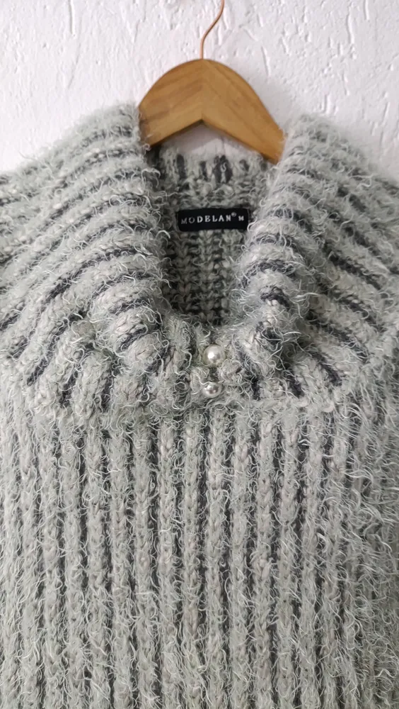 Colete tricot felpudo gola bobaTam M Modelan