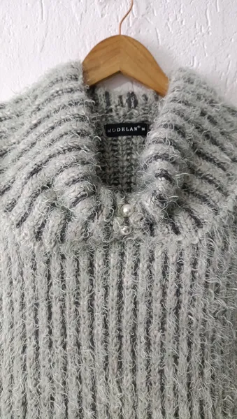 Colete tricot felpudo gola bobaTam M Modelan