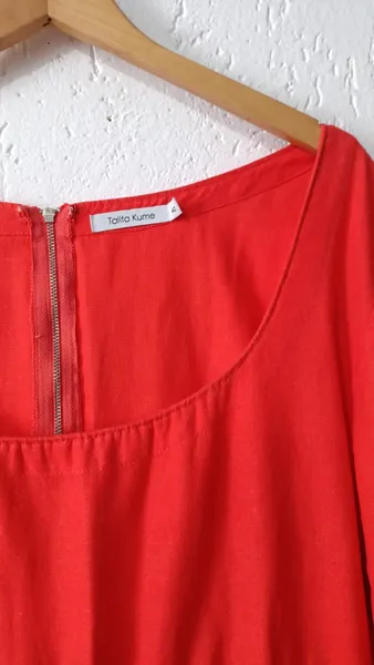 Vestido longo laranja viscolinho G Talita Kume
